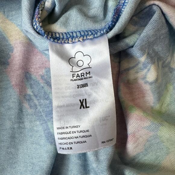 FARM RIO Painted Jungle T-Shirt Dress Multicolor Sleeveless Tropical - Picture 7 of 11